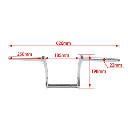 7/8" Z Bar Drag Handlebars for Harley, Honda, Chopper, Cruiser, Bobber