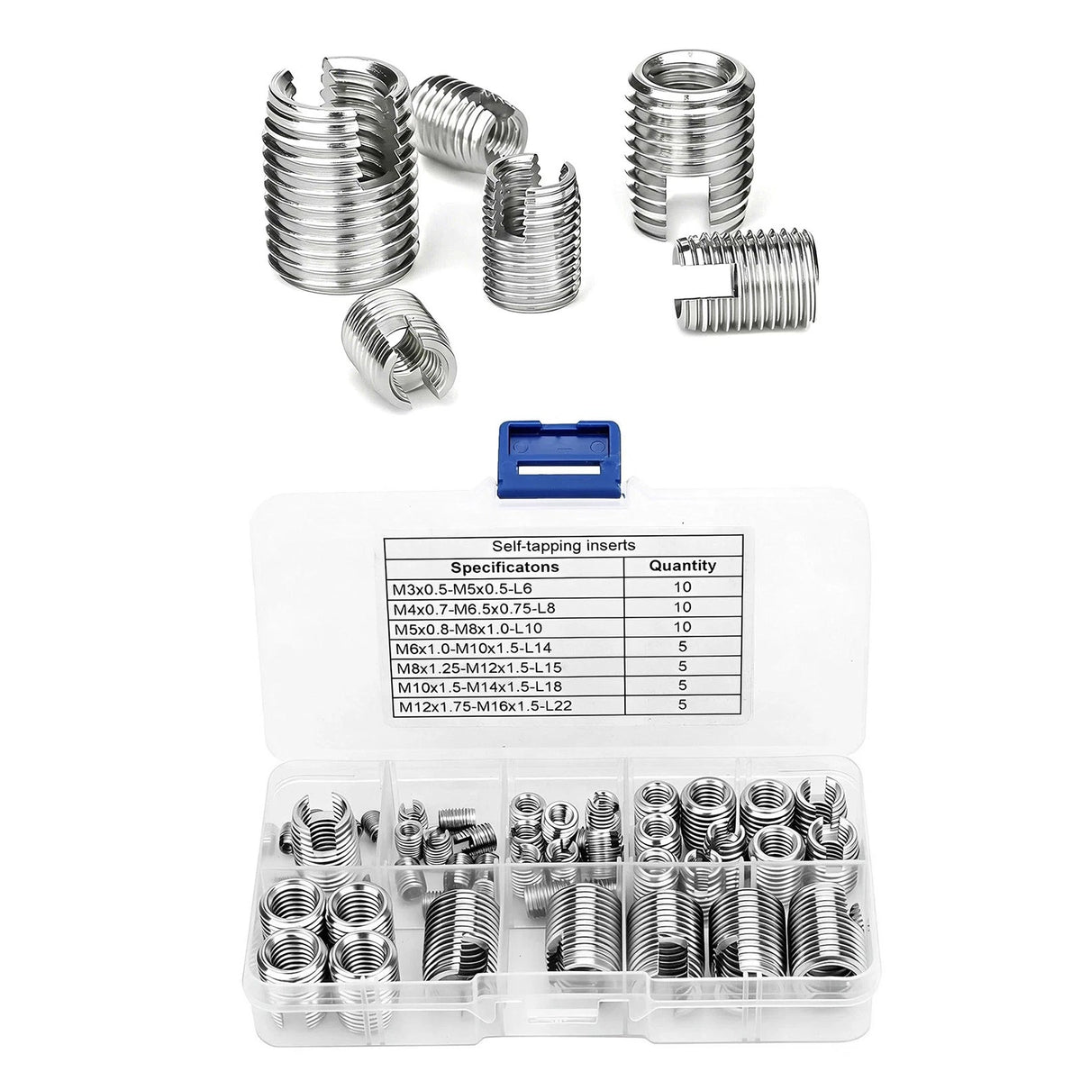 50x Metric Thread Inserts M3-M16 Stainless Steel for Workshop Use