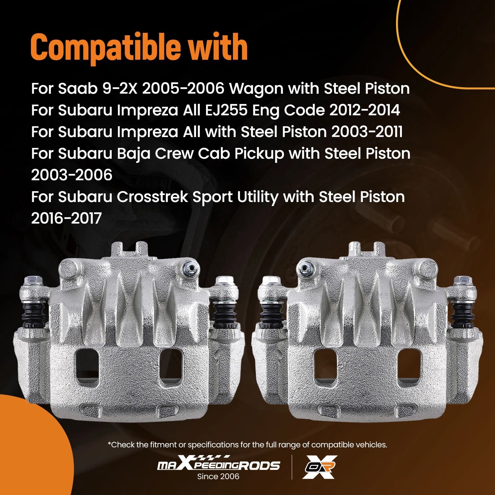 Front Disc Brake Caliper Set for Subaru XV Crosstrek (2013–2015)