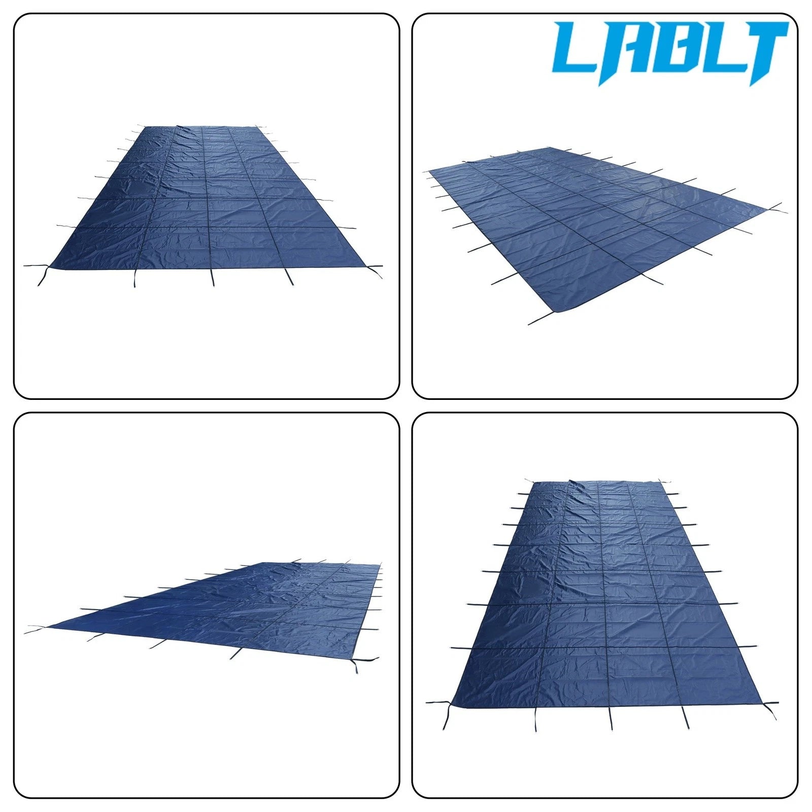 Rectangle Inground Pool Safety Cover for 16x32FT Pool (Blue Mesh)