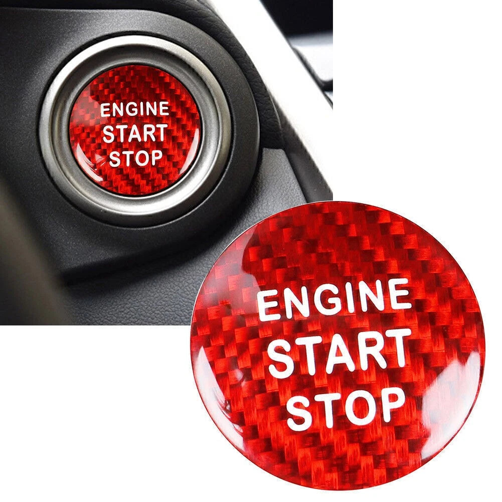 Carbon Fiber Red Engine Start Stop Button Cover For LEXUS IS ES GS NX RX LX RC
