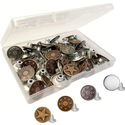 40Pcs Metal Jeans Button Tack Buttons for DIY Repair Sewing Pants