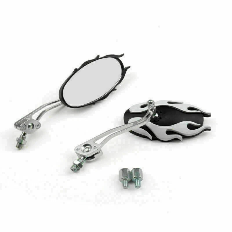 Universal Rearview Mirrors for Motorcycle (8mm, 10mm) - White T9