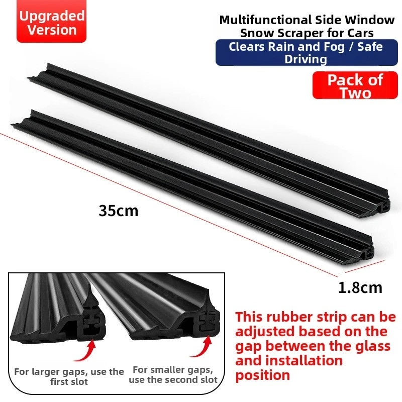 Flexible Rubber Side Window Scraper for Most Car Models (Fits 98%)