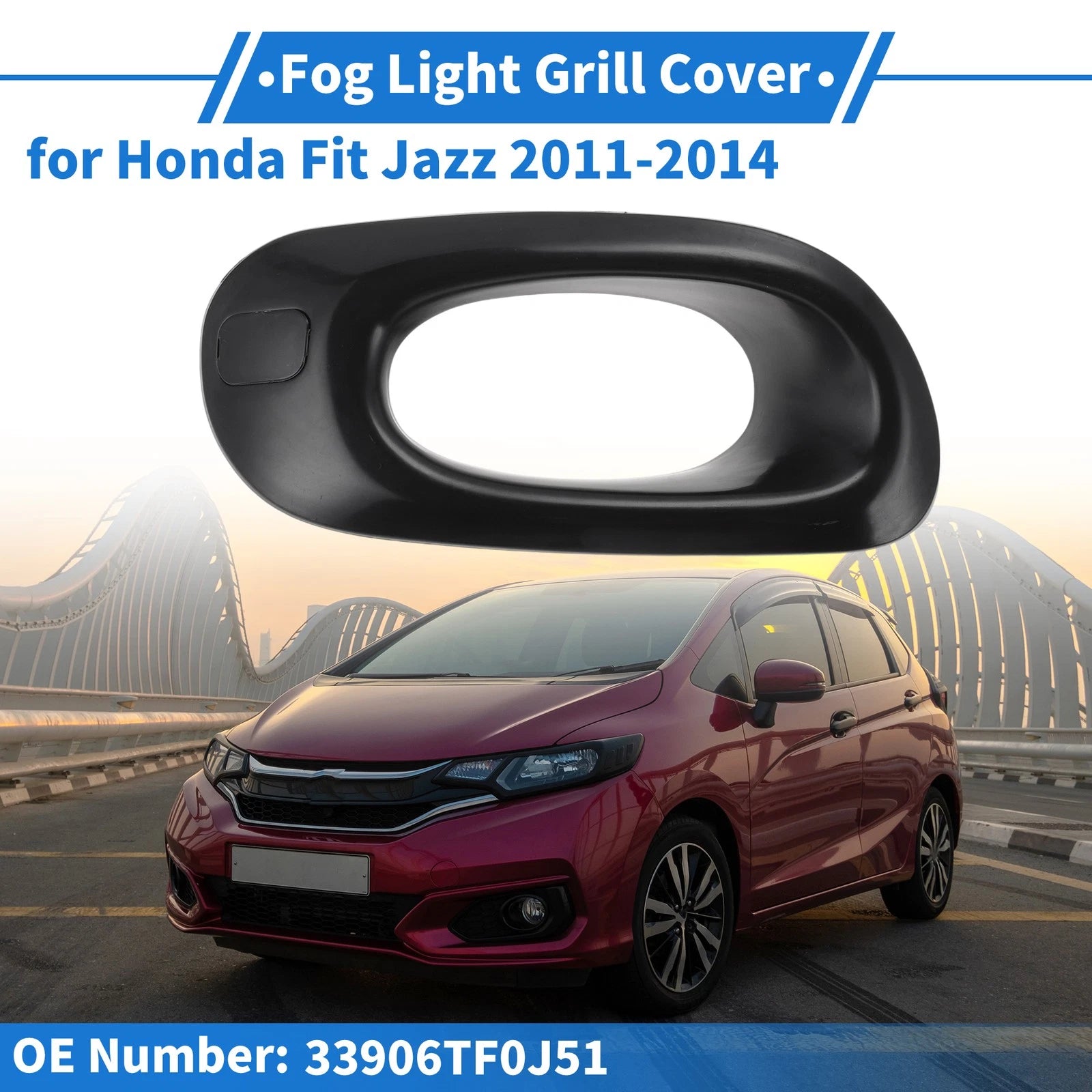 Front Right Fog Light Grille Replacement for Honda Fit Jazz (2011–2014)