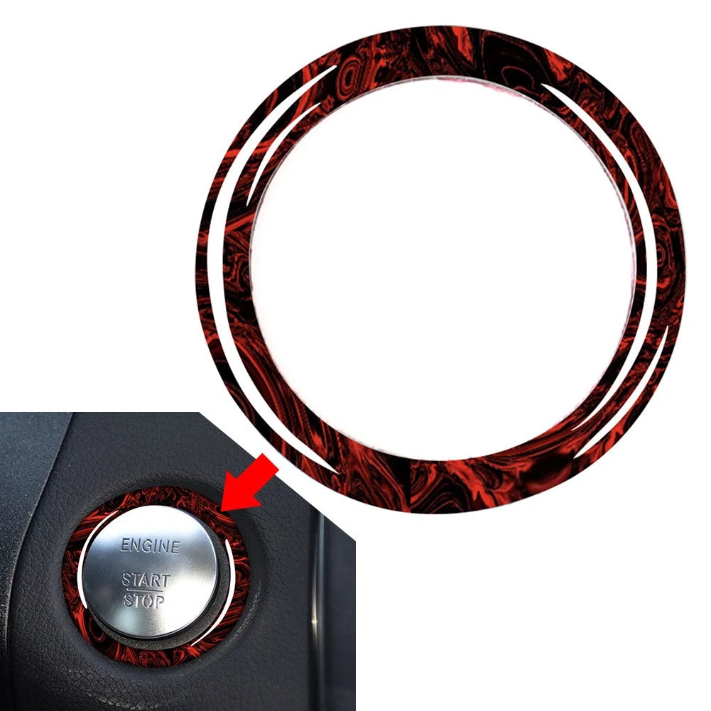 1pc Fire Red Engine Push Start Button Ring Trim For Mercedes Benz ALL Models
