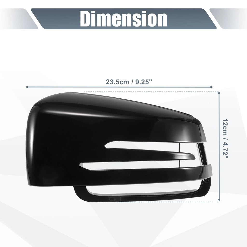 Left Mirror Cover Cap Gloss Black Replacement for Mercedes Benz A B C (2013–2022)