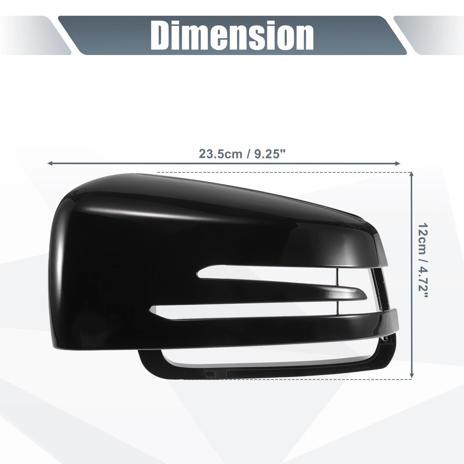 Left Mirror Cover Cap Gloss Black Replacement for Mercedes Benz A B C (2013–2022)