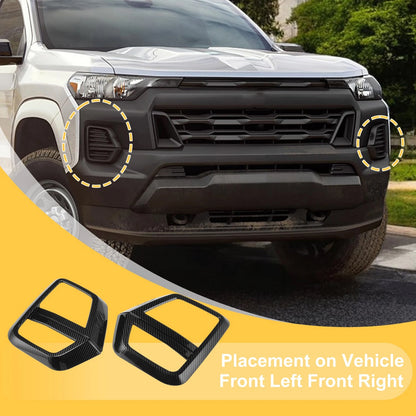 Front Left Right Fog Light Cover Trim for Chevrolet Colorado Carbon Fiber Black (—)