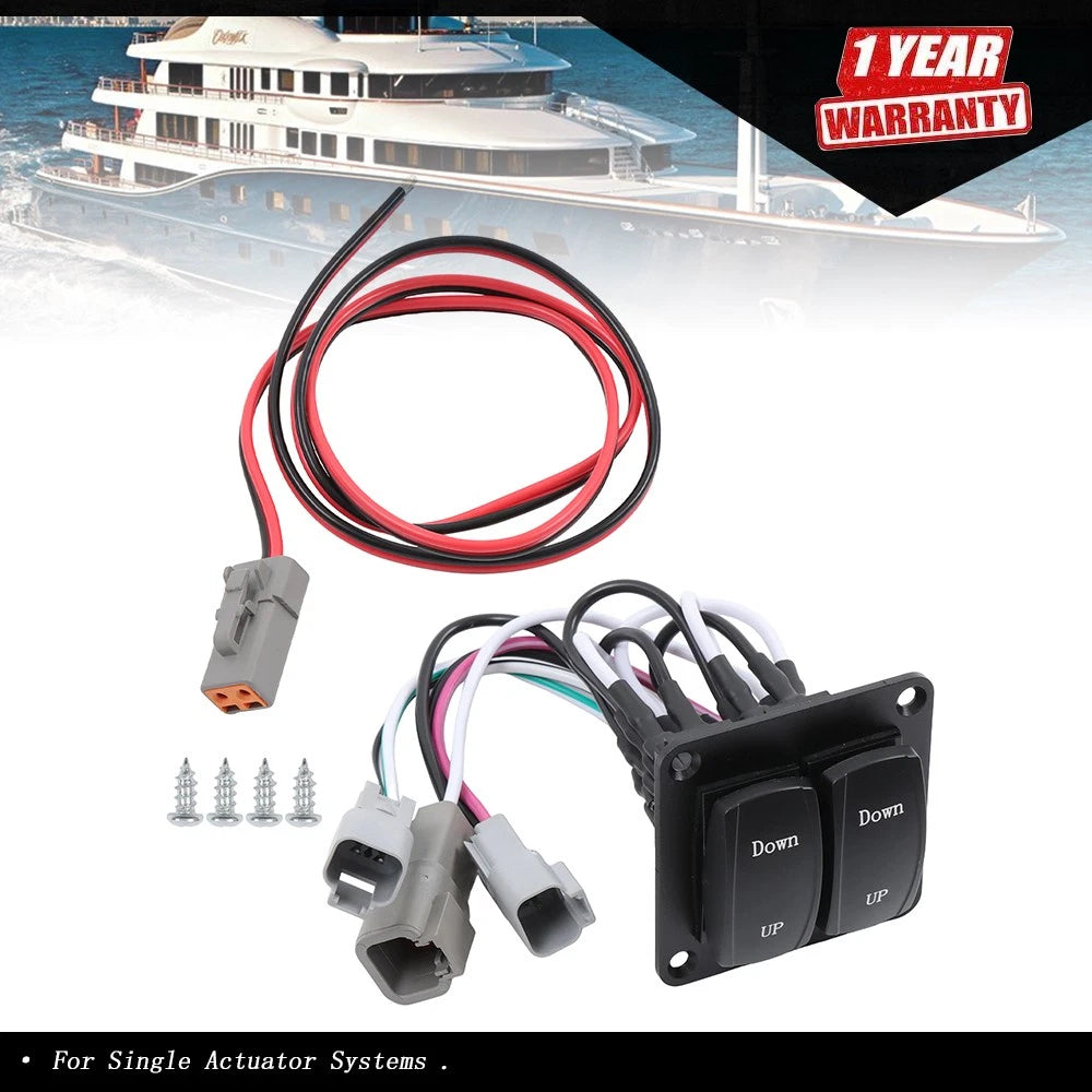 Trim Tab Double Rocker Switch Kit for Single Actuator Systems (10222-211D)