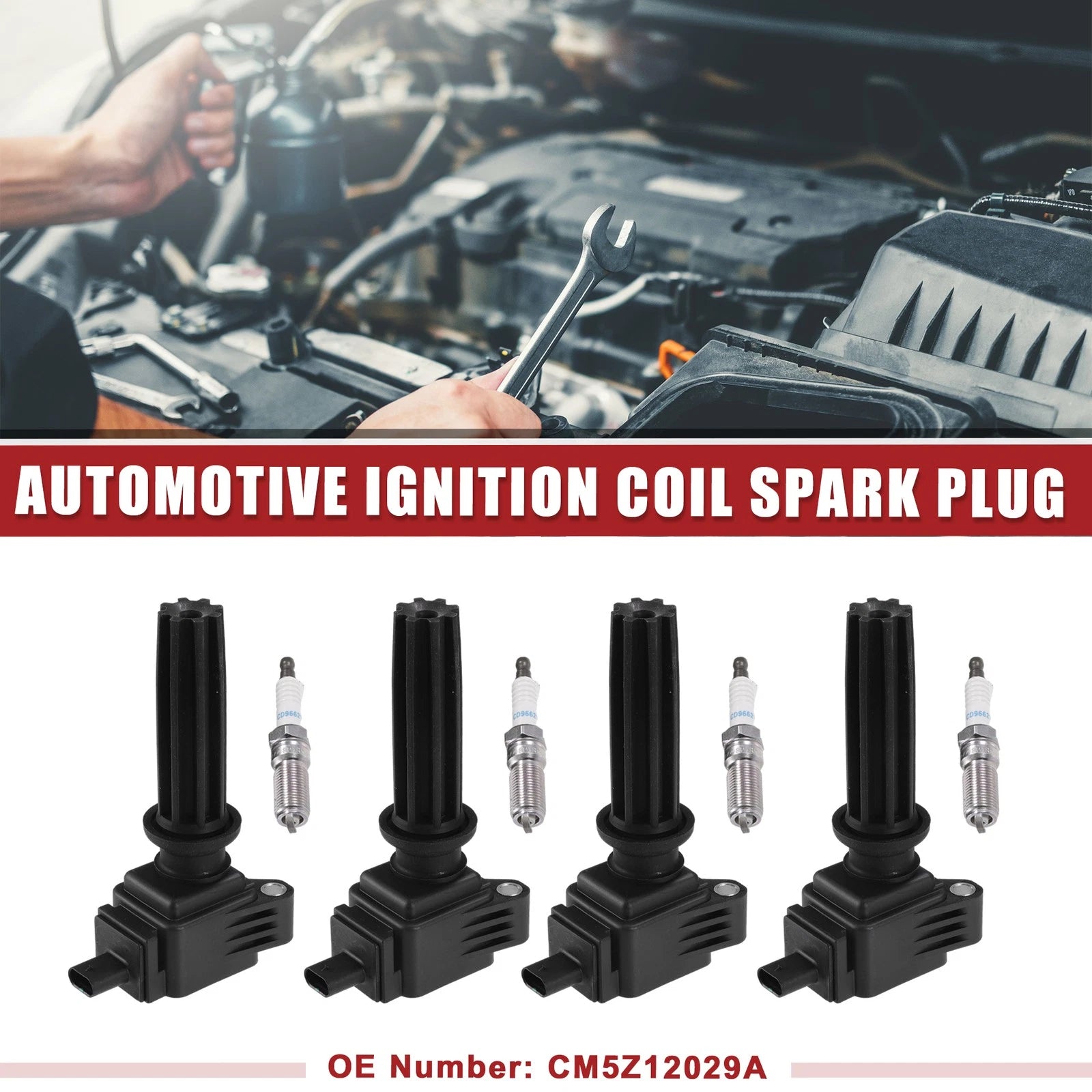 Ignition Coil Spark Plug Set for Ford Edge (2007–2014)