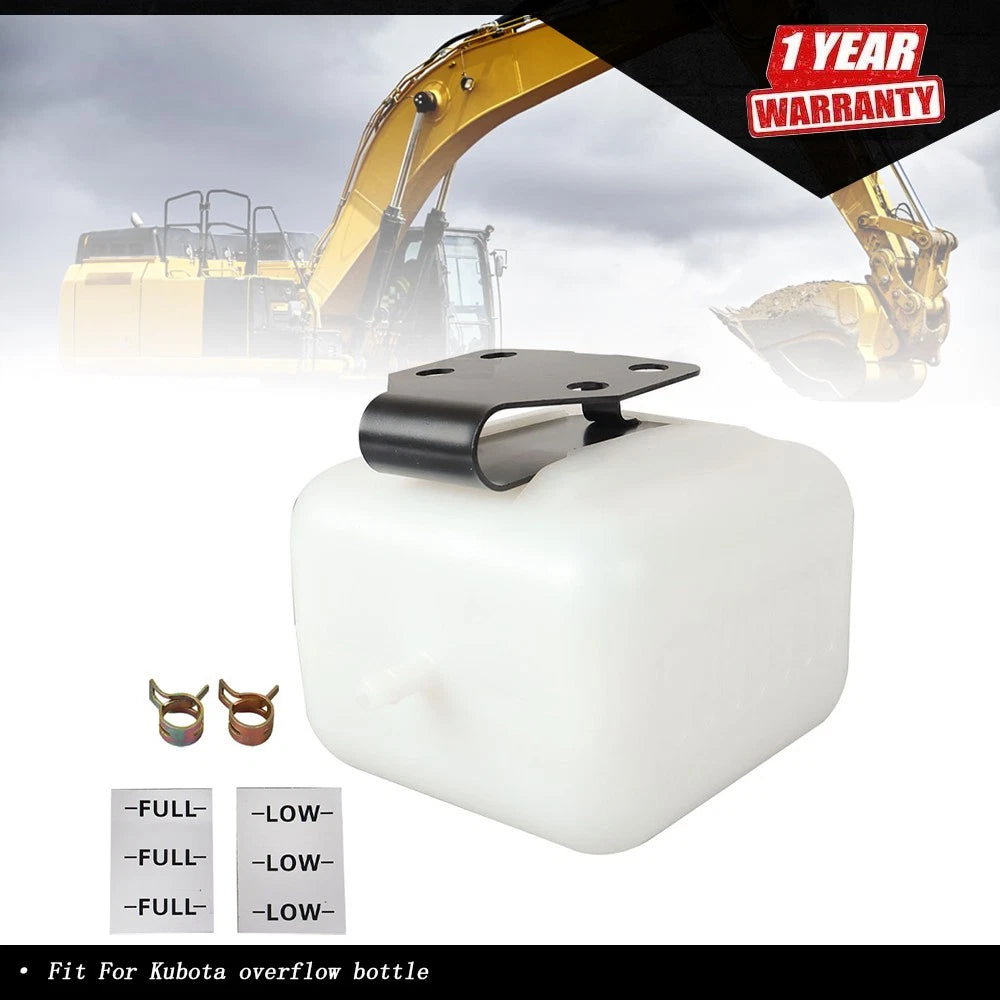 Overflow Coolant Bottle with Bracket for Kubota