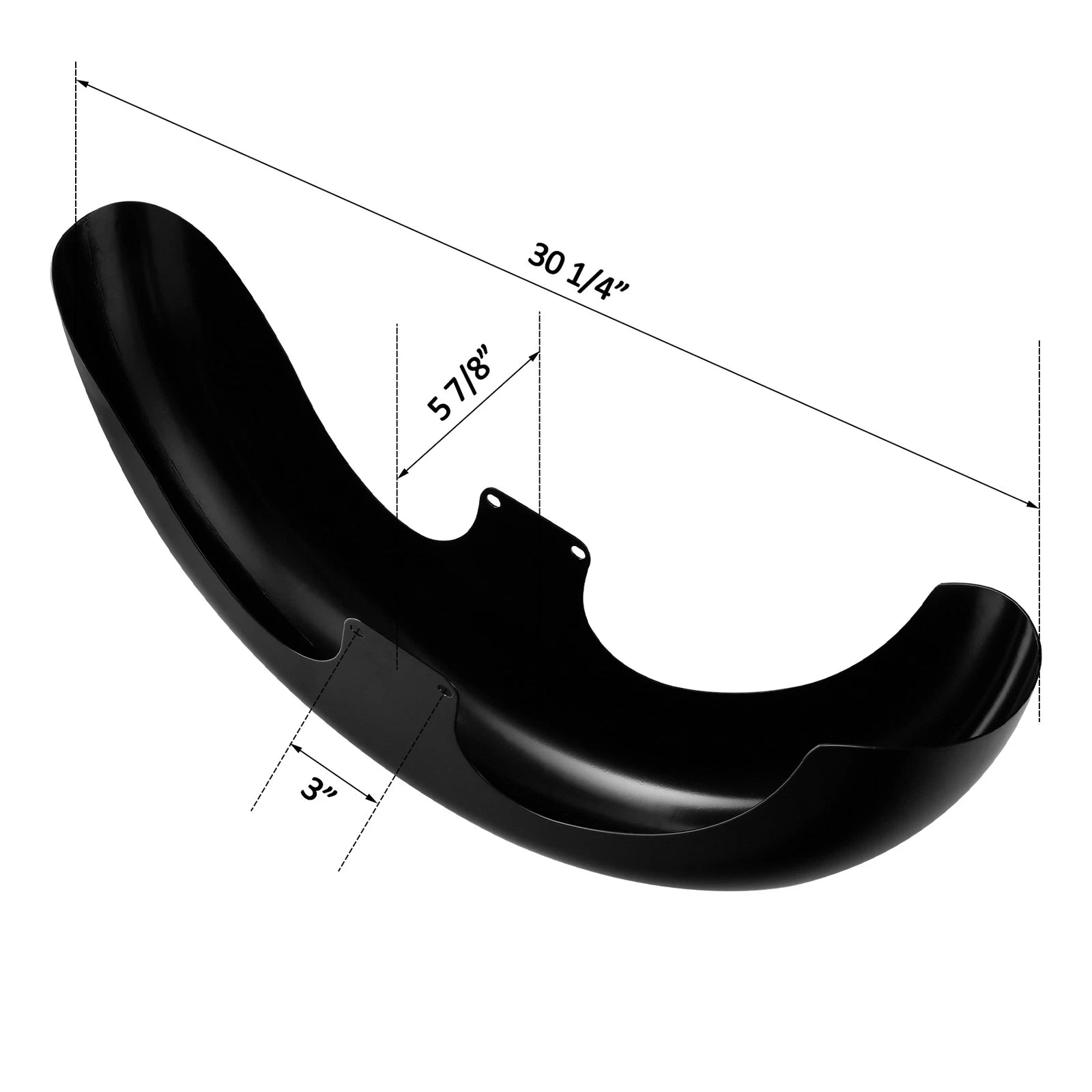 23" Unpainted Black Front Fender for Harley Road Glide (2000–2013)