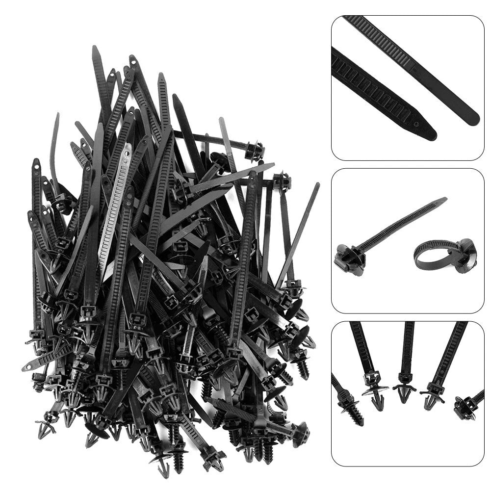 100pcs Cable Tie Clamps for Car Wiring Harness