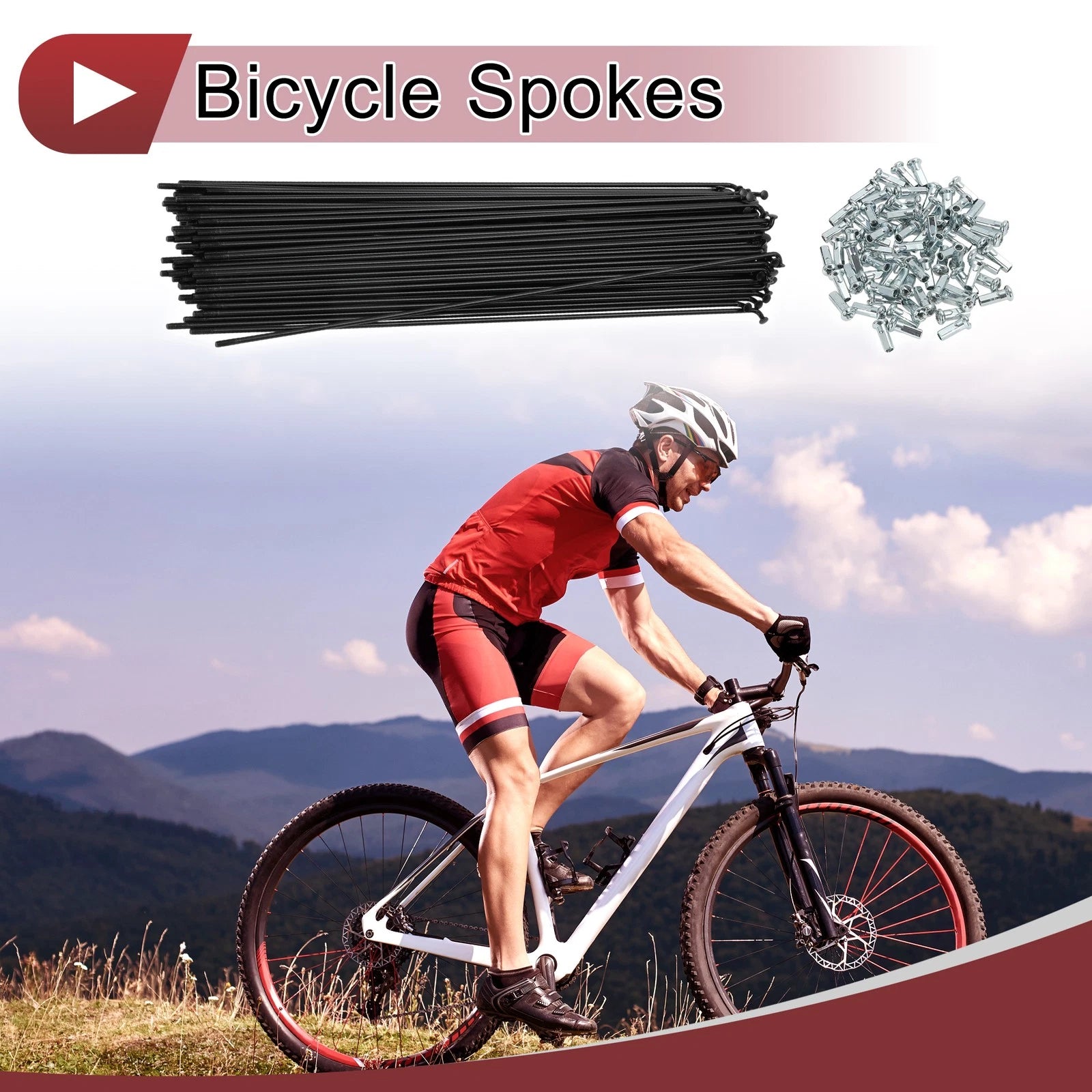 Bicycle Spokes Set Carbon Steel 274mm for 12G 72 Pack (All Makes Models)