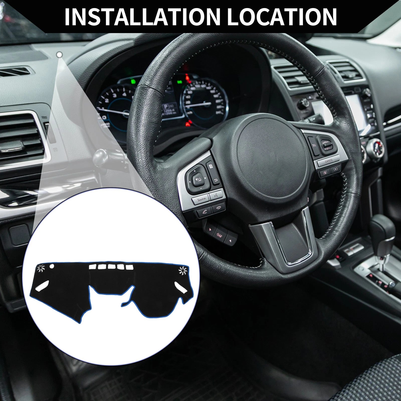Dashboard Dash Cover Mat Replacement for Subaru Forester (2018–2024) Black