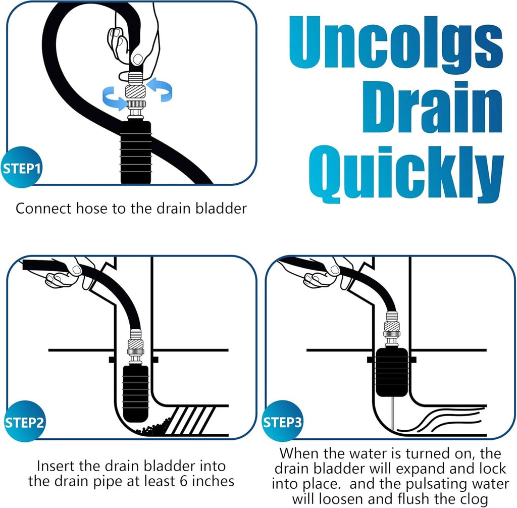 1"–6" Drain Cleaning Bladder for Clogged Sewer Pipe