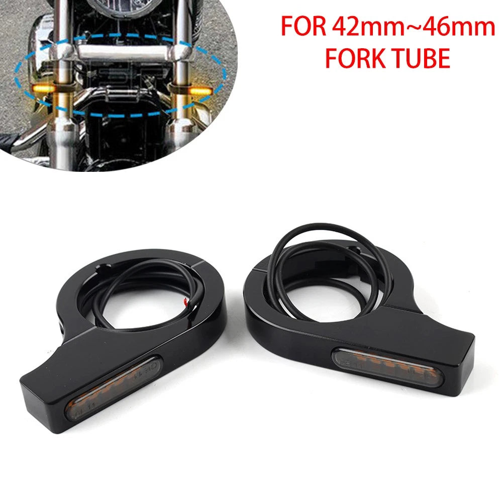 LED Fork Turn Signal Light Indicator for Harley Touring Dyna