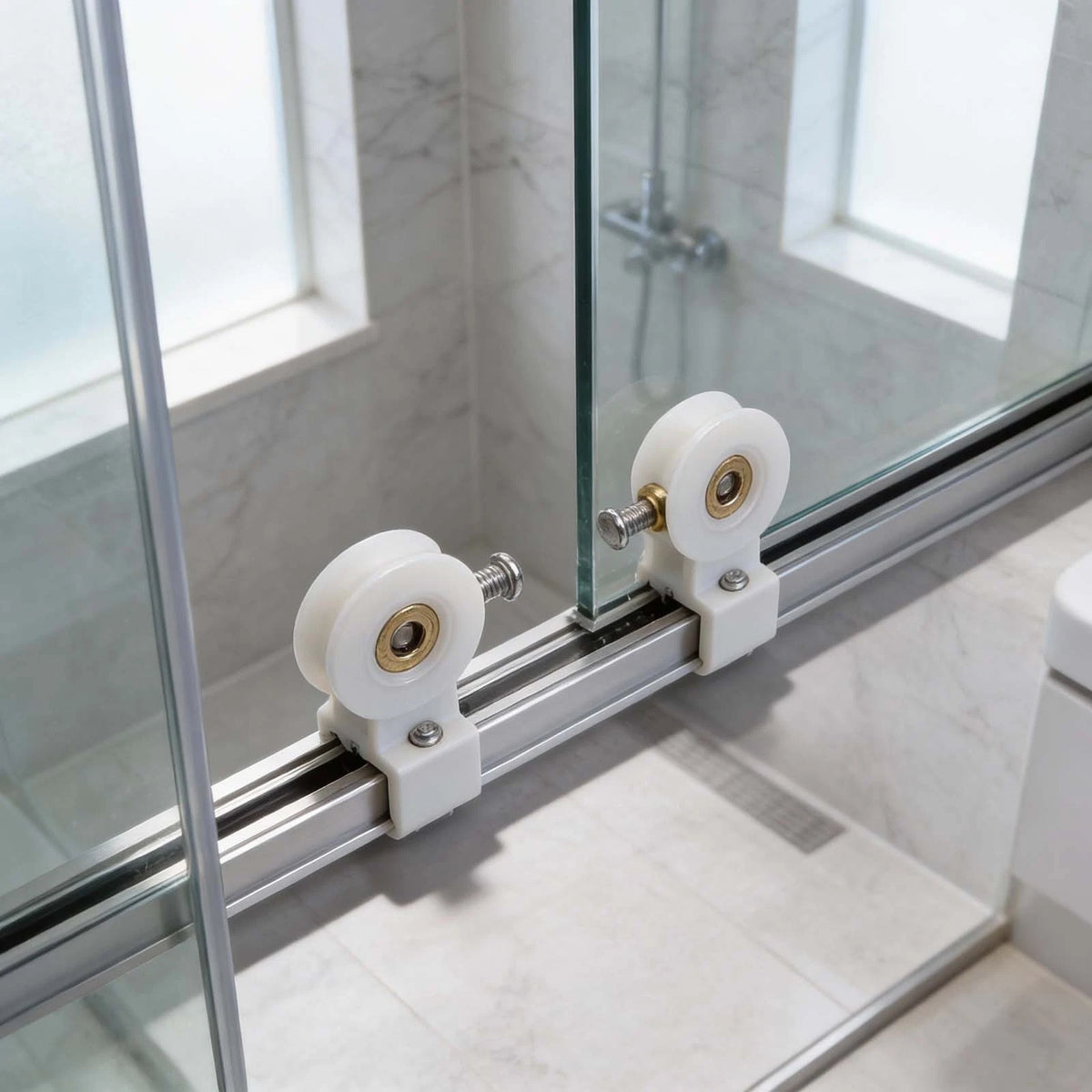 Set of 4 Rust Resistant Shower Door Rollers 22mm Grooved