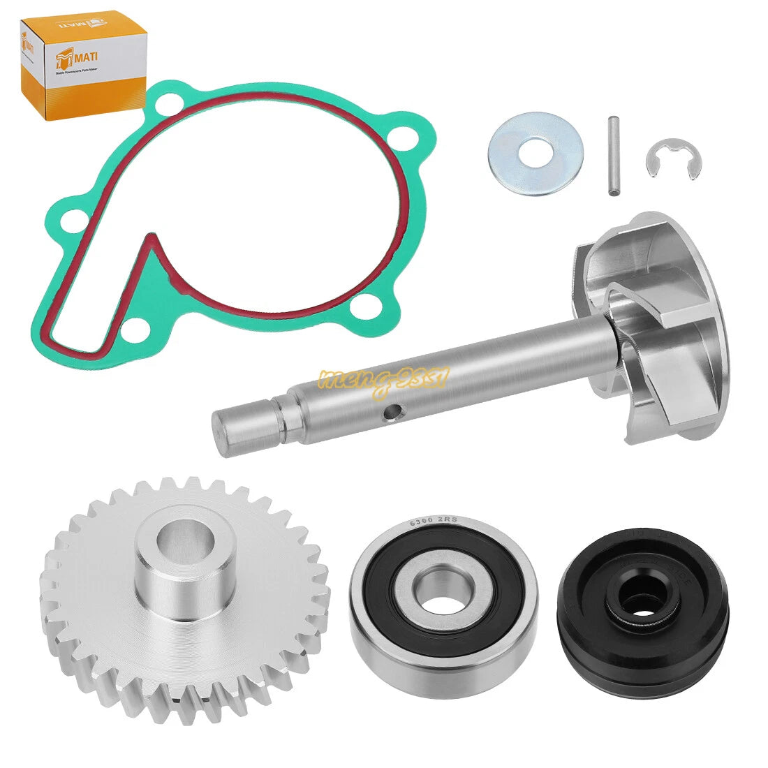 Water Pump Gear Impeller Bearing Seal Set for Yamaha YFZ350 Banshee (1987–2006)
