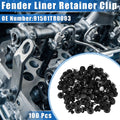 Fender Liner Retainer Clip 100PCS Replacement for Honda Durable Plastic (Black) (2001–2024)