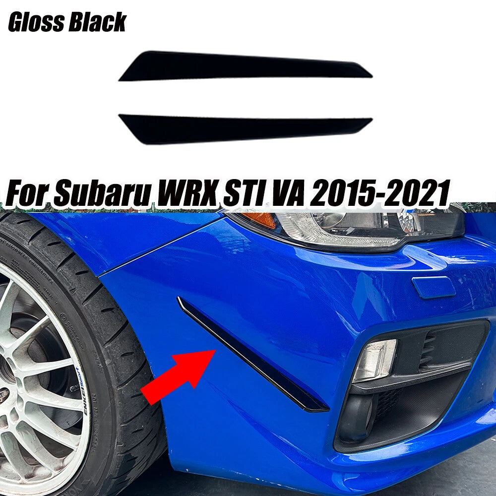 Tape-On Gloss Black Front Vent Trim Canards for Subaru WRX STI (2015–2021)