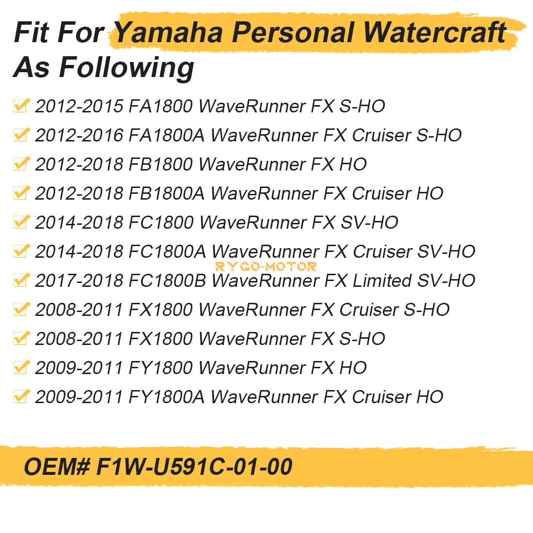 Cap Case for Yamaha WaveRunner FA1800 FB1800 FC1800 FX1800 (F1W-U591C-01-00)