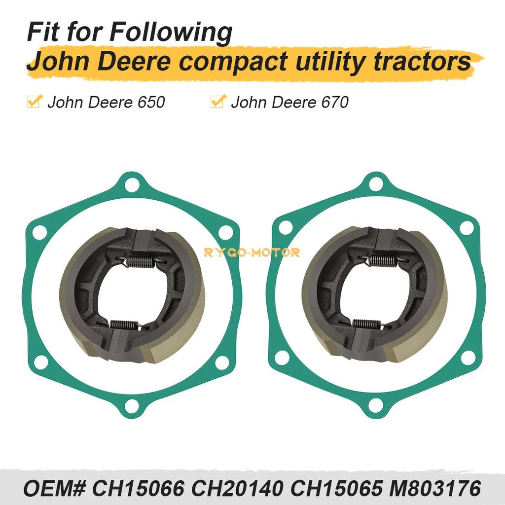 Set of 4 Brake Shoes w/ Springs for John Deere 650 670 Tractors