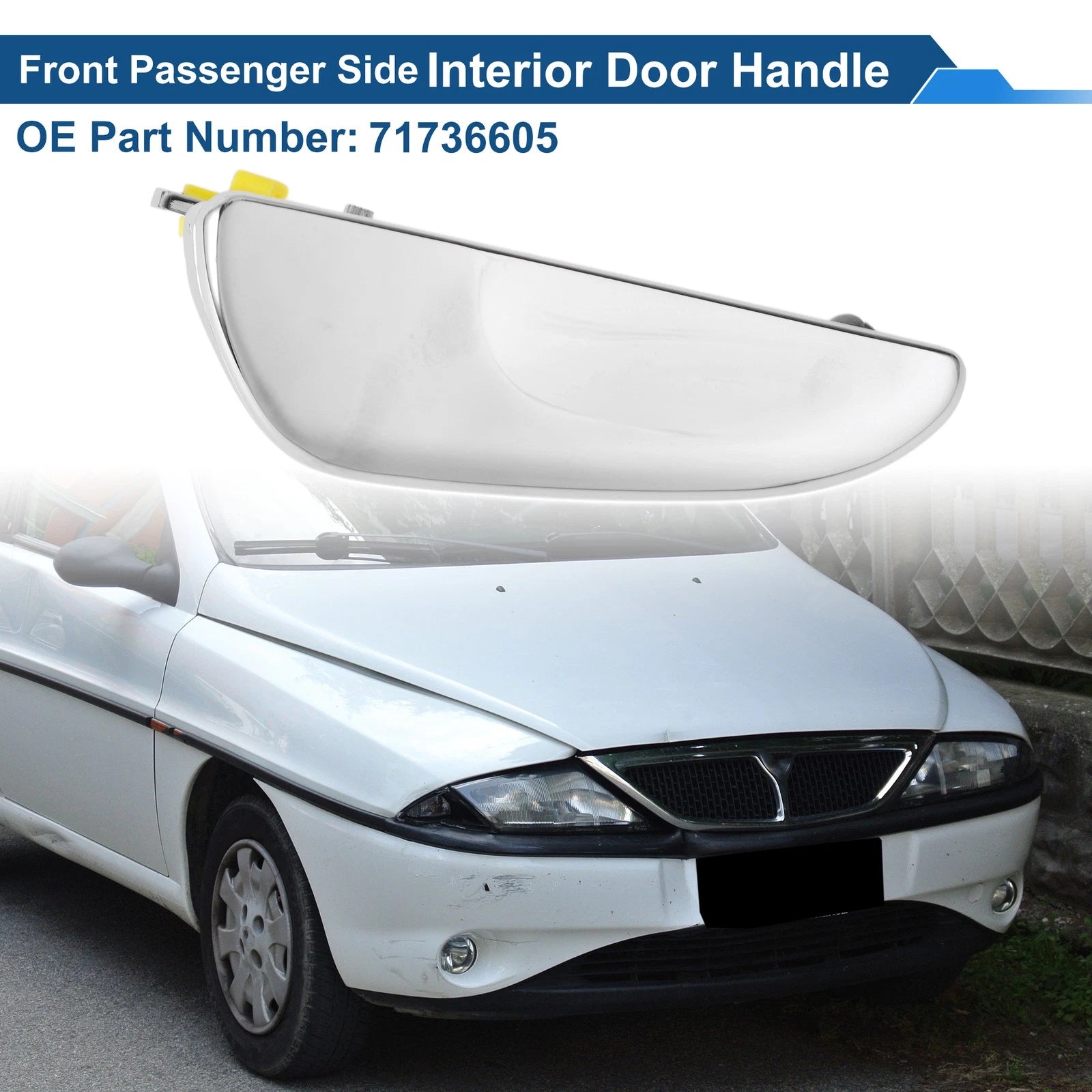 Front Driver Side Interior Door Handle for Lancia Ypsilon (2003–2011) No. 71736605