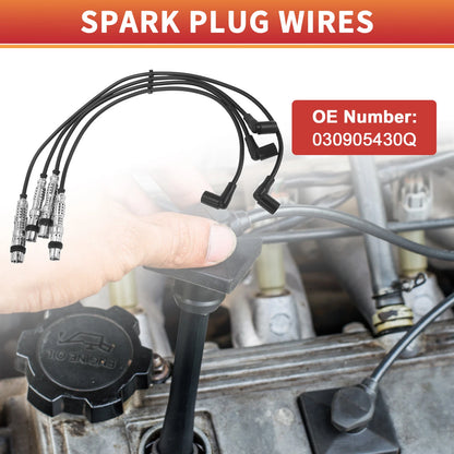 Set of 4 Spark Plug Wire Ignition Coil Cables No.030905430Q for VW Polo (60)