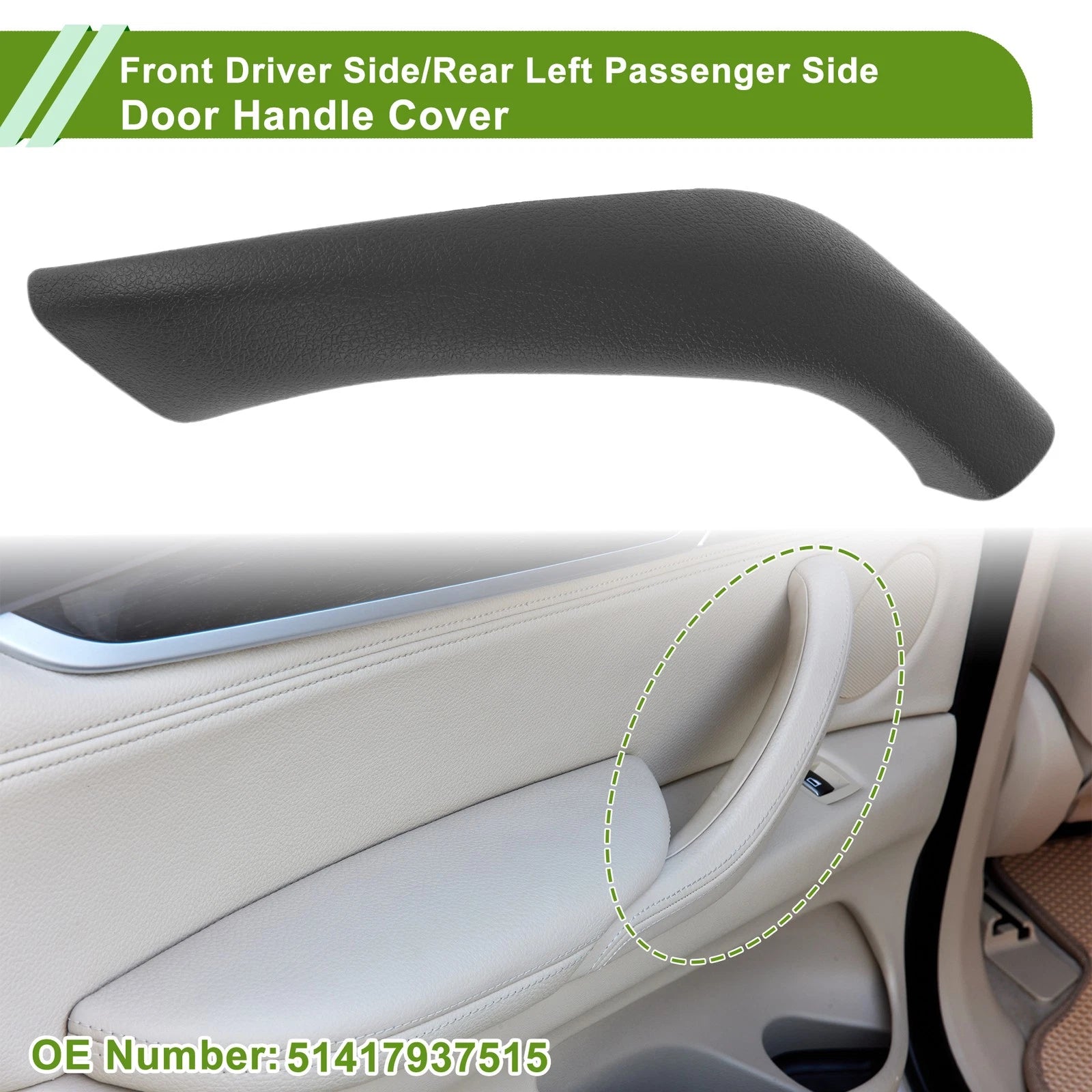 Door Panel Handle Pull Trim Cover Replacement for BMW X1 F48 F49 (2015–2020)