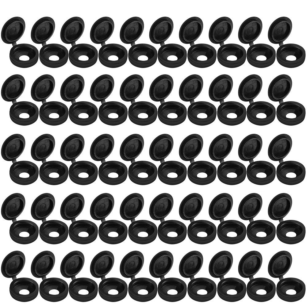 50pcs Black Hinged Plastic Clips for Auto Accessories (Universal)