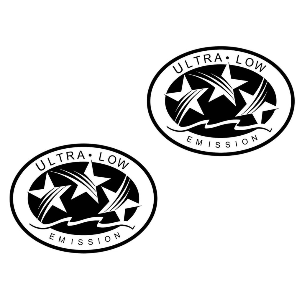 2 Pack Ultra Low Emission 3 Outboard Graphic Sticker Decal White