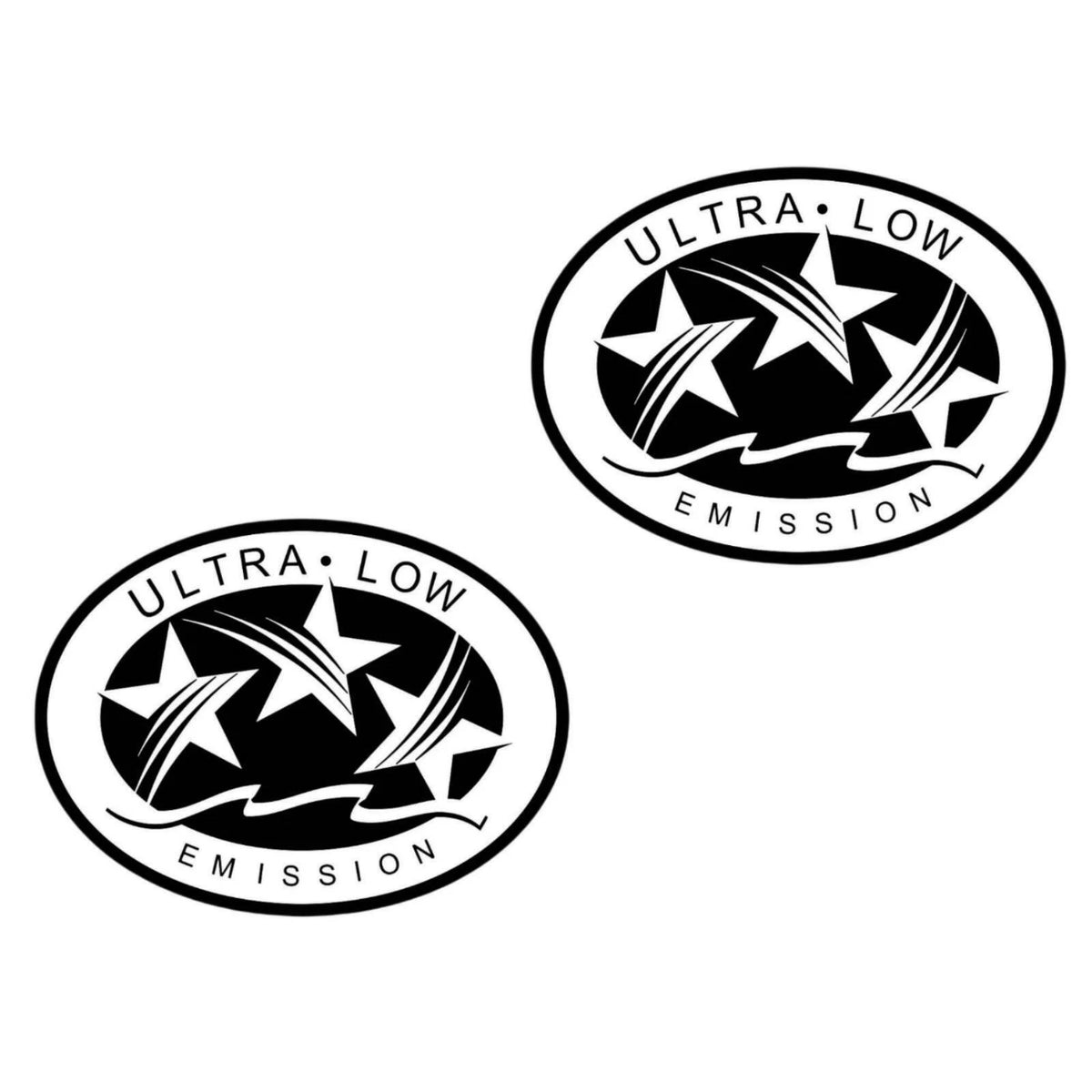 2 Pack Ultra Low Emission 3 Outboard Graphic Sticker Decal White