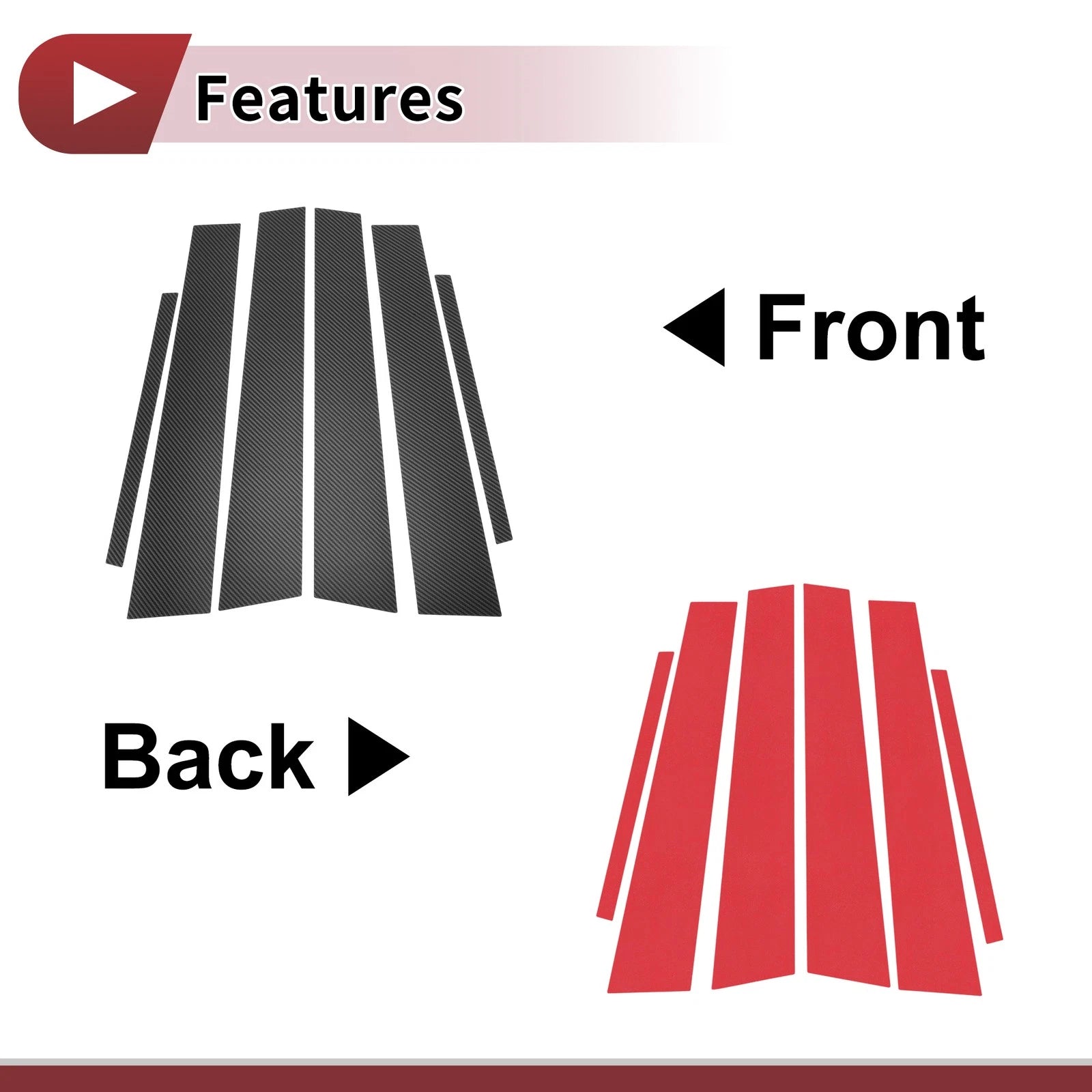6 Pcs Car Door Pillar Window Trim Replacement for Toyota Avalon (2005–2012)