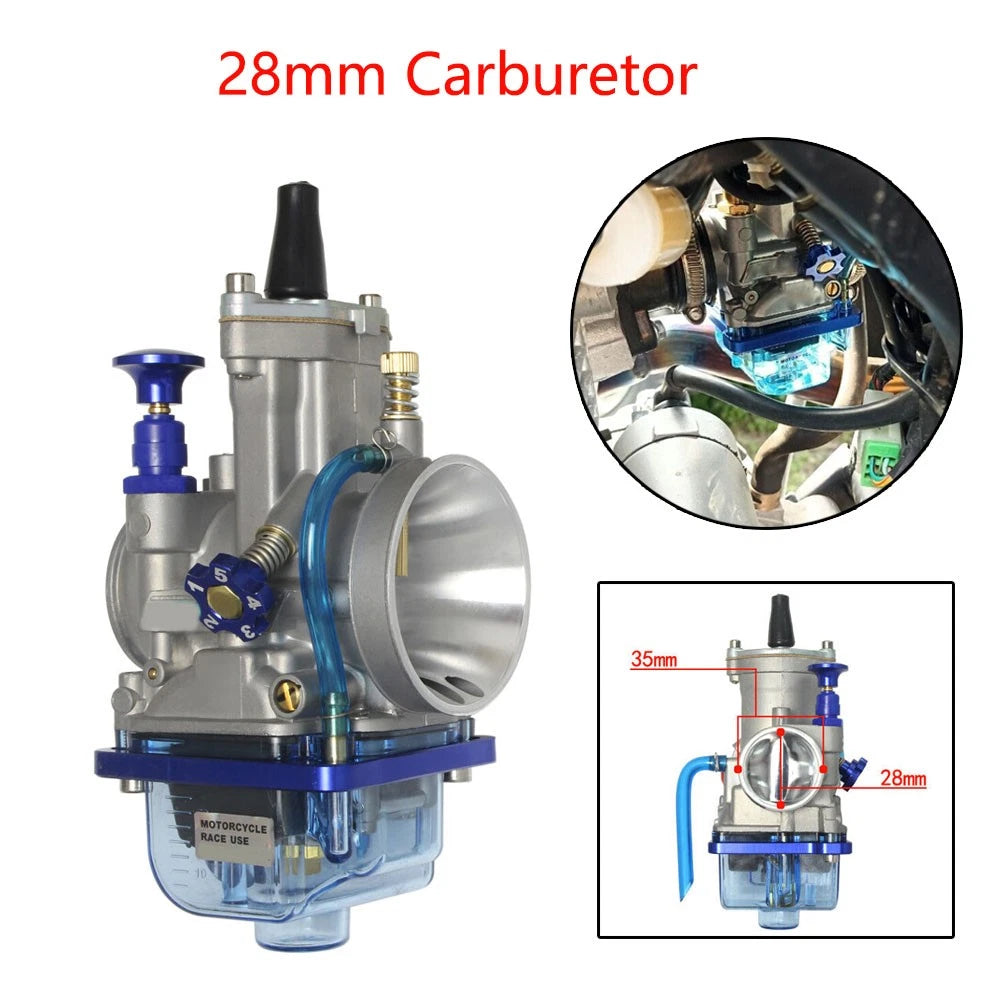 28mm Carburetor Carb PWK28 for ATV Motorcycle 125-250cc (2/4-Stroke)