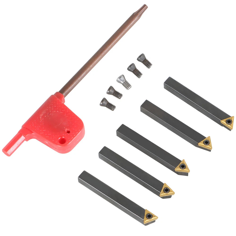 Set of 5 Indexable Turning Tools with TCMT1.8(1.5) Inserts for CNC Machines
