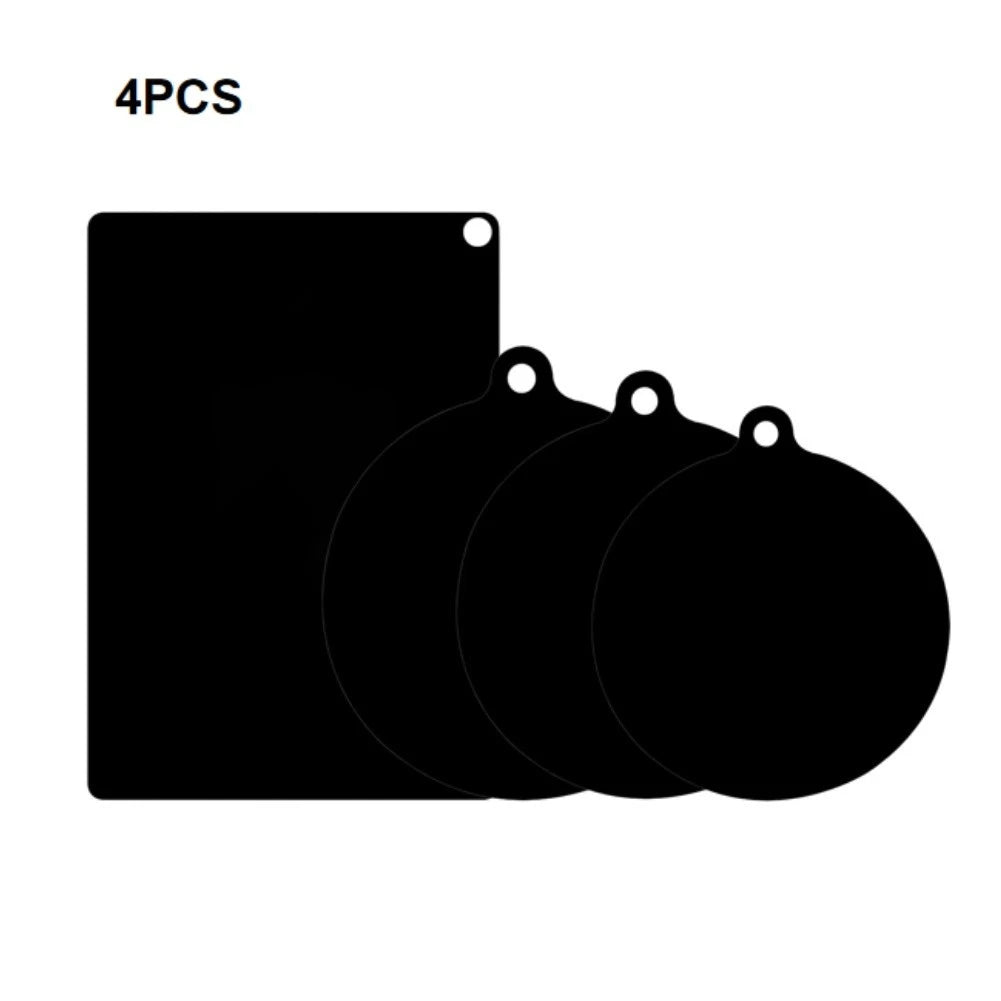 Set of 4 Black Silicone Induction Cooktop Protector Mats 0.7mm Non-Slip