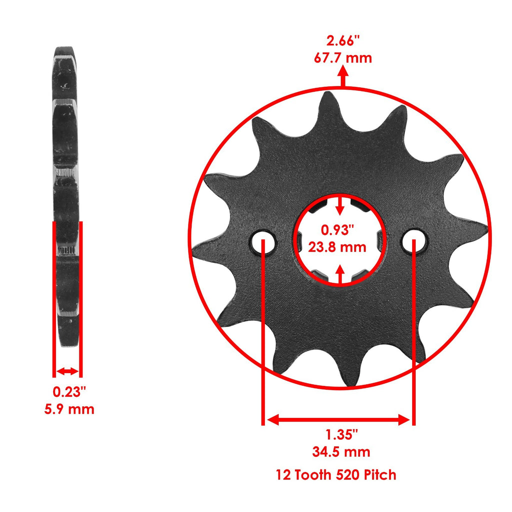 O Ring Drive Chain and Sprocket Replacement Kit for Honda TRX200 90-97