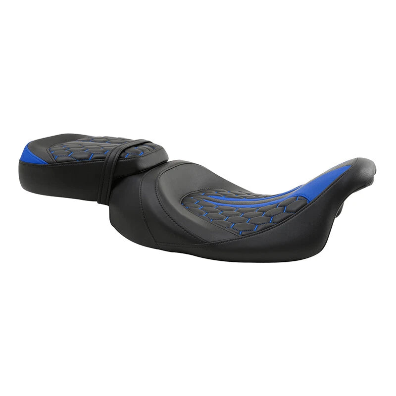 Seat Cushion Set for Harley Electra Glide (2009–2023) Black Blue
