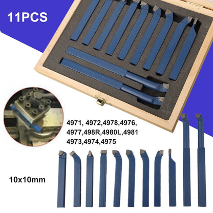 11PCS Carbide Tipped Cutter Tool Bit Set for Metal Lathe