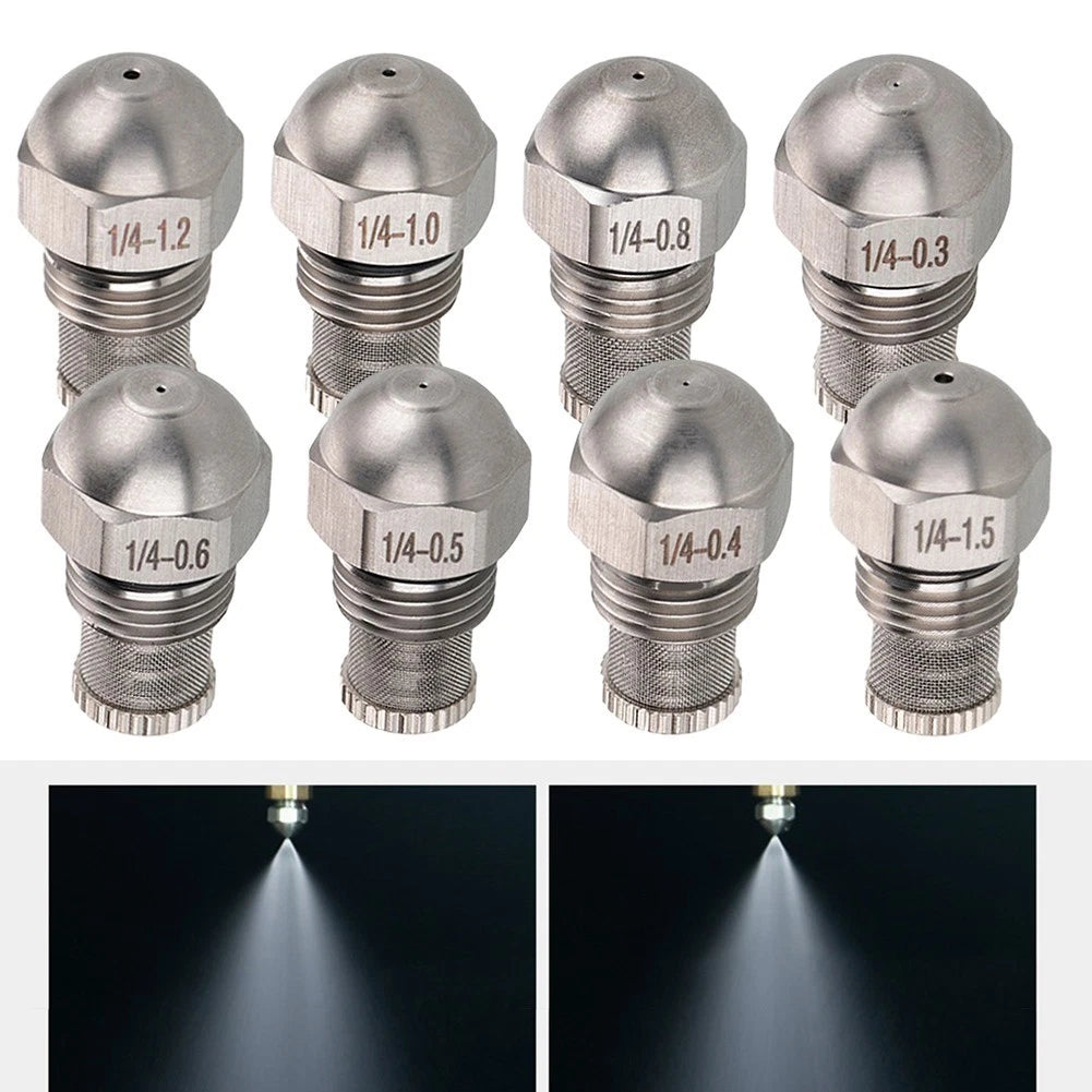 Premium Stainless Steel Mist Nozzle 14BSPT 0.3 1.5mm Orifice