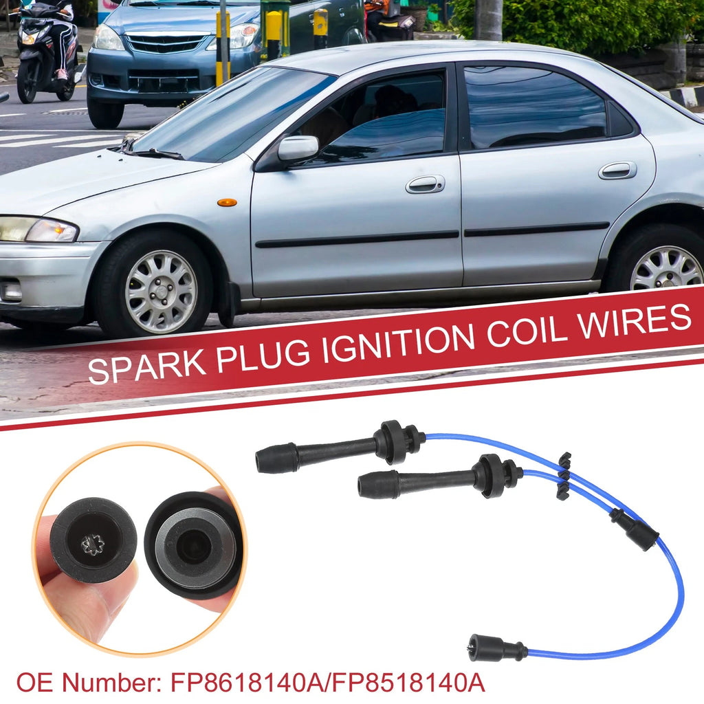 2pcs Spark Plug Wire Ignition Coil Cable for Mazda 2.0L (2001–2003)