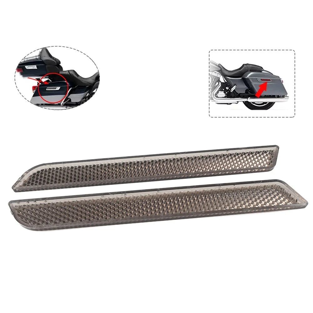 Small Reflectors Saddle Bag Latch Cover Smoke for Harley Road Glide (2014–2023)