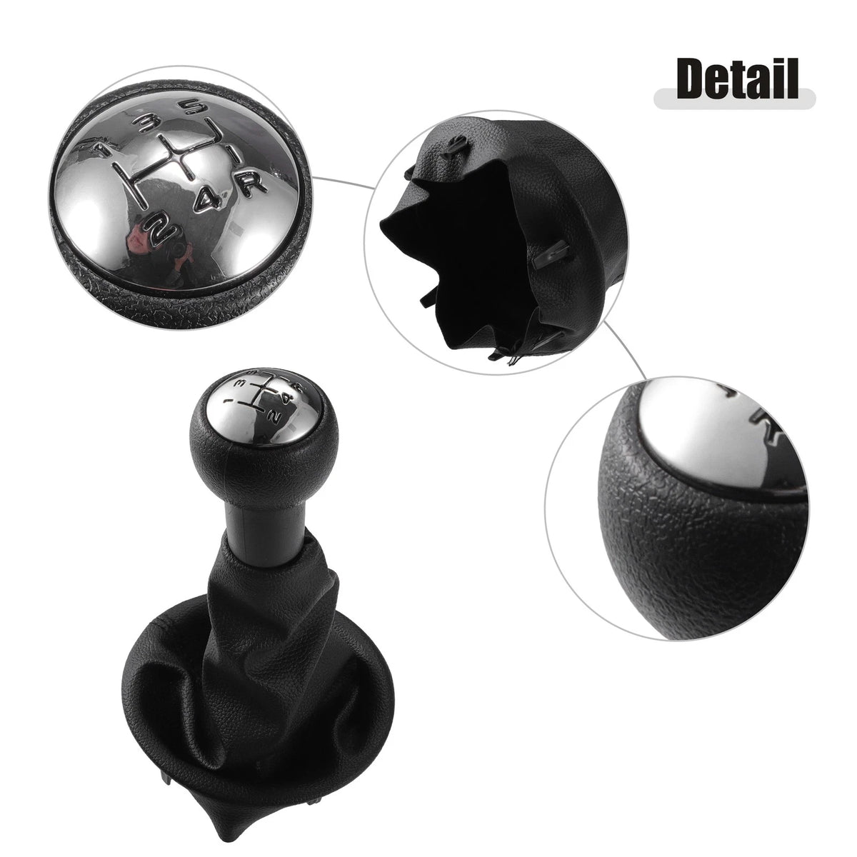 5 Speed Manual Gear Shift Knob with Boot Cover for Peugeot Partner (2008)