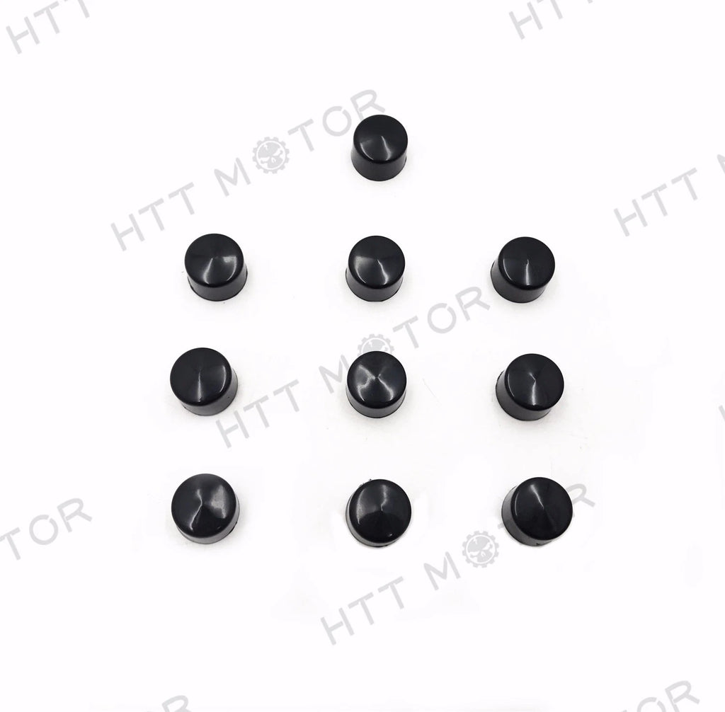 10x Black 3/8" Allen Socket Bolt Cap Covers for Harley (Misc Hardware)