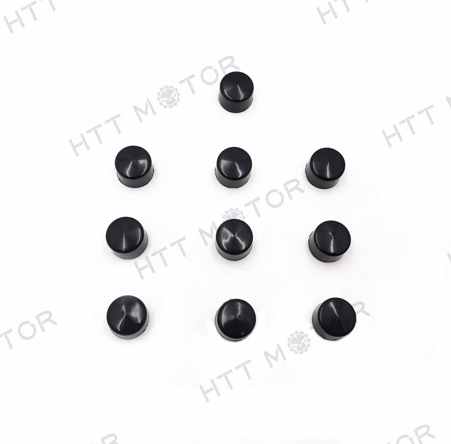 10x Black 3/8" Allen Socket Bolt Cap Covers for Harley (Misc Hardware)