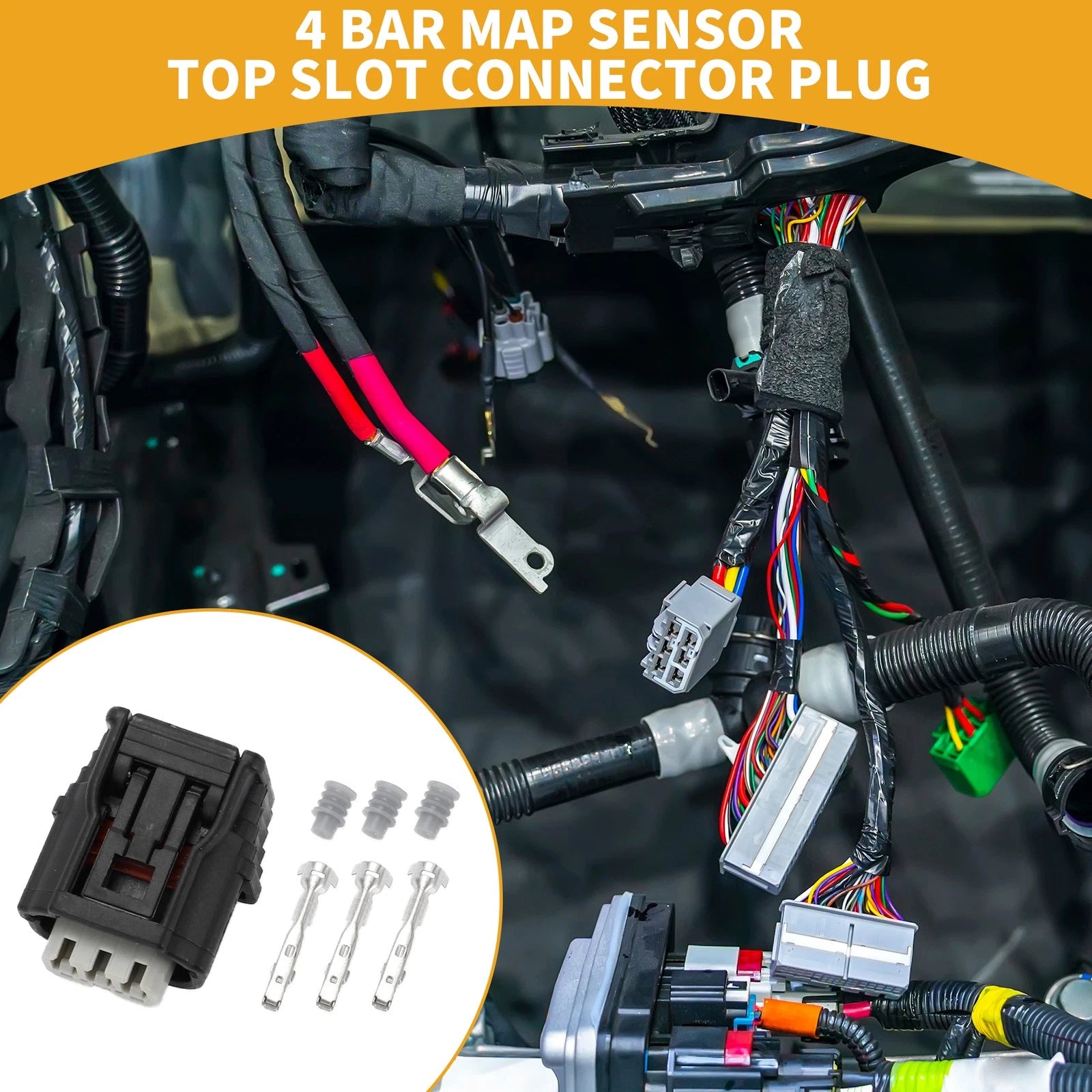 3 Pin 4 Bar Map Sensor Connector Plug for Honda