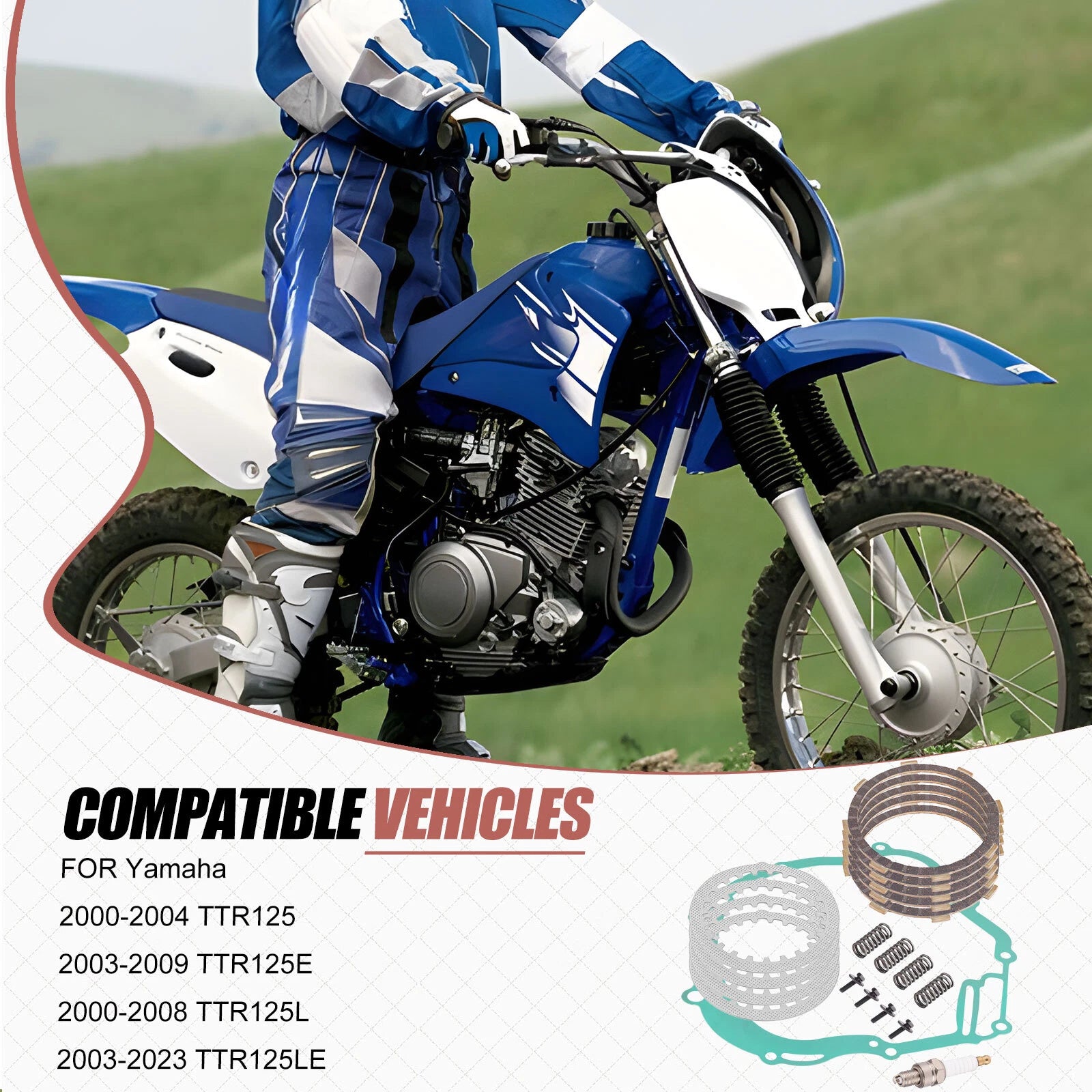 Clutch Friction Steel Plates Kit for Yamaha TTR125 (2000–2004)