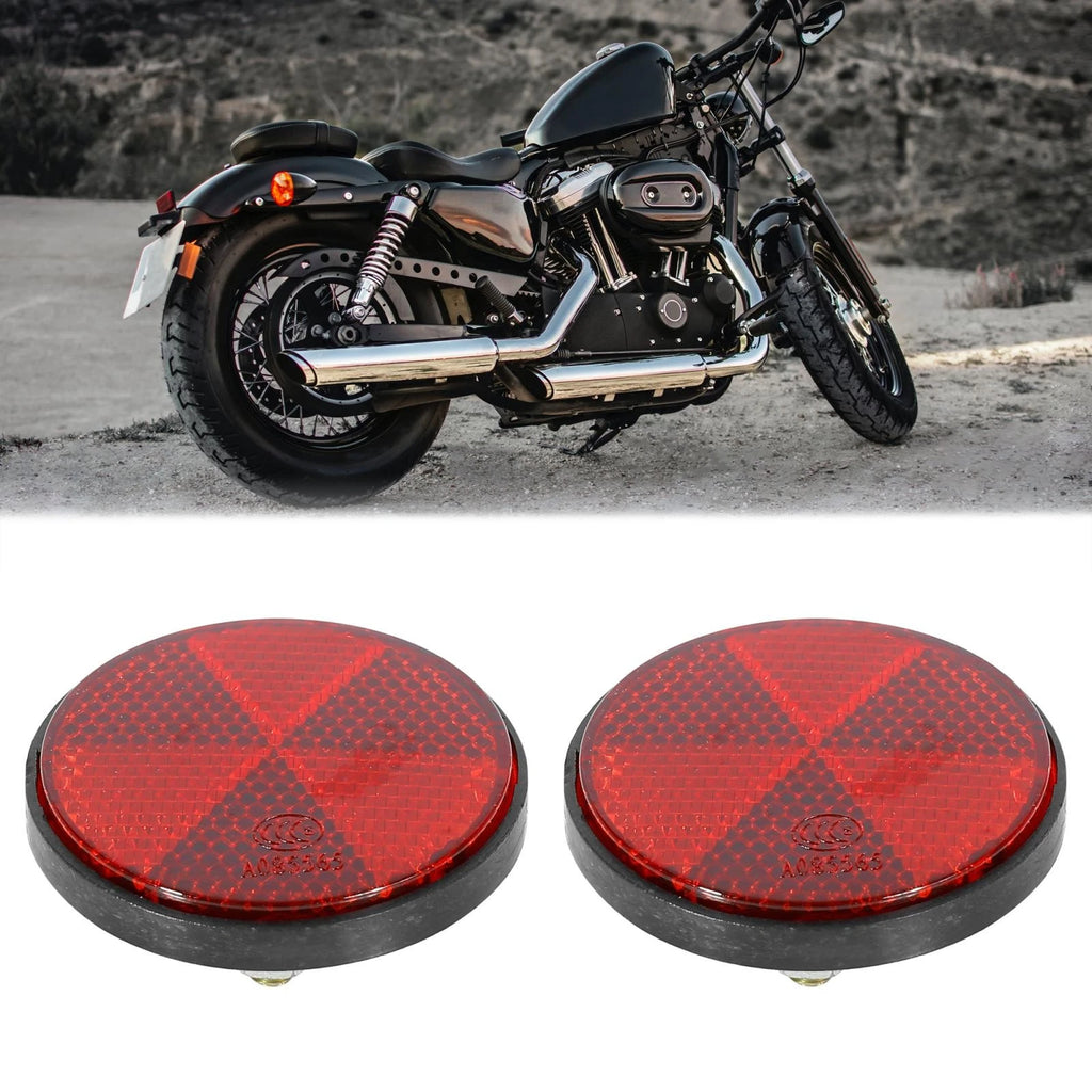Warning Reflector Screw Mount Replacement for Motorcycle Bike M6x1.0 Red (Universal)